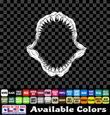 Shark Skeleton Jaws Vinyl Decal – Bite Attack Design