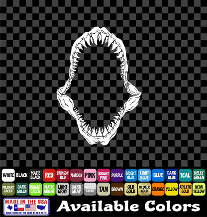 Shark Skeleton Jaws Vinyl Decal – Bite Attack Design