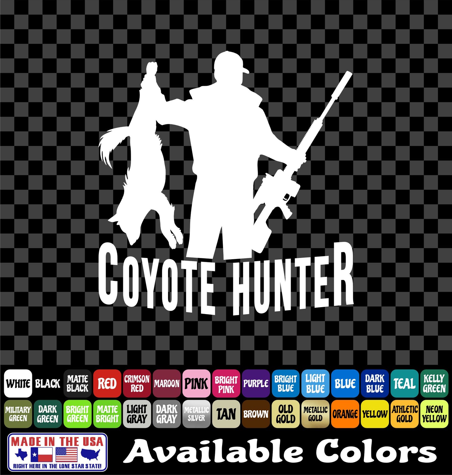 Coyote Hunter Sticker – Predator Hunting Varmint Vinyl Decal