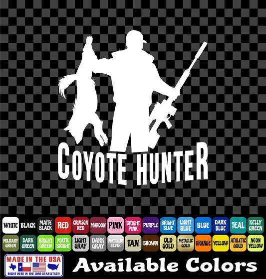 Coyote Hunter Sticker – Predator Hunting Varmint Vinyl Decal