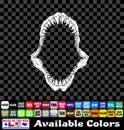 Shark Skeleton Jaws Vinyl Decal – Bite Attack Design