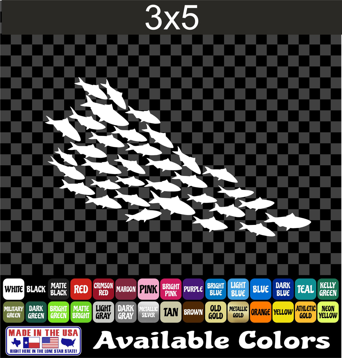 School of Fish Baitfish Vinyl Decal – Shad & Shiners Fishing Sticker