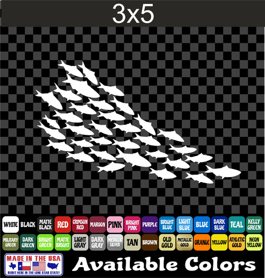 School of Fish Baitfish Vinyl Decal – Shad & Shiners Fishing Sticker