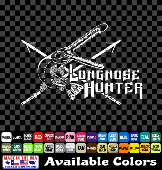 Longnose Gar Hunter Bowfishing Vinyl Decal – Arrow Fishing Sticker