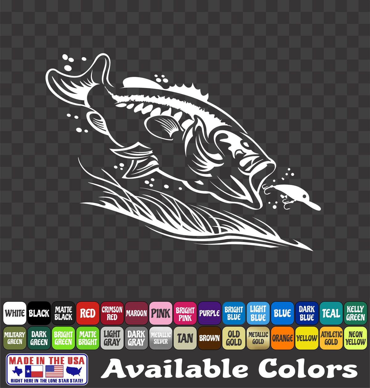 Largemouth Bass Crankbait Vinyl Decal – Fishing & Angler Sticker