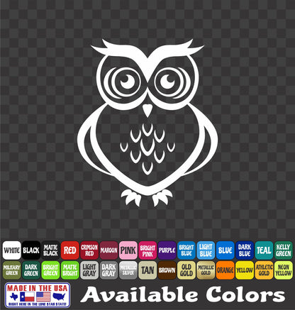 Owl Head Sticker Vinyl Decal Car Truck Van Window
