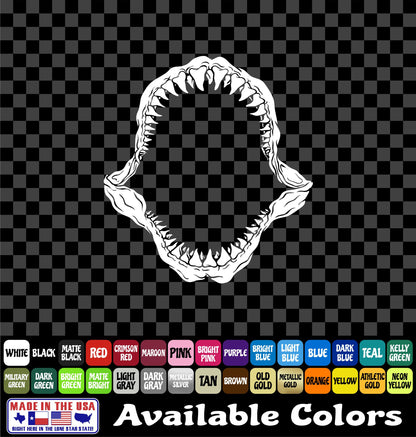 Shark Skeleton Jaws Vinyl Decal – Bite Attack Design