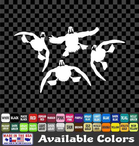 DUCKS Landing Sticker Mallards Flock Waterfowl Flying Hunting Ducks Vinyl decal