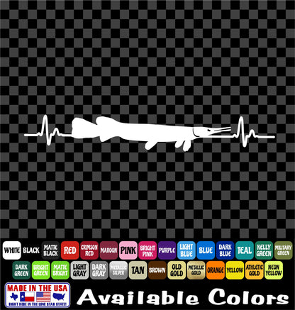 Gar Heartbeat Bowfishing Vinyl Decal – Alligator & Longnose Gar