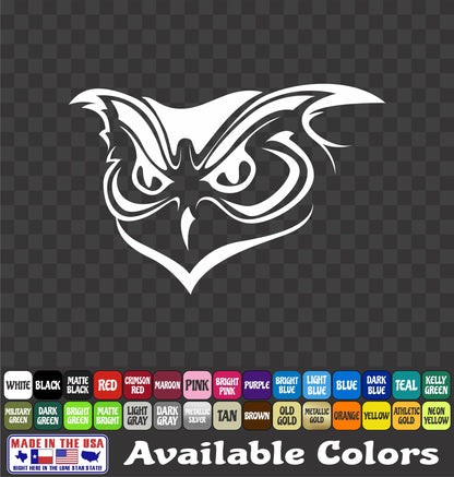Owl Head Sticker Vinyl Decal Car Truck Van Window