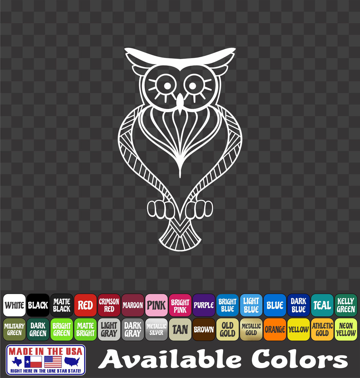 Owl Head Sticker Vinyl Decal Car Truck Van Window