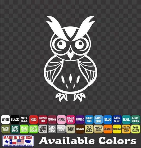Owl Head Sticker Vinyl Decal Car Truck Van Window