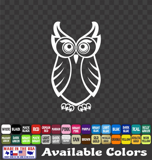 Owl Head Sticker Vinyl Decal Car Truck Van Window