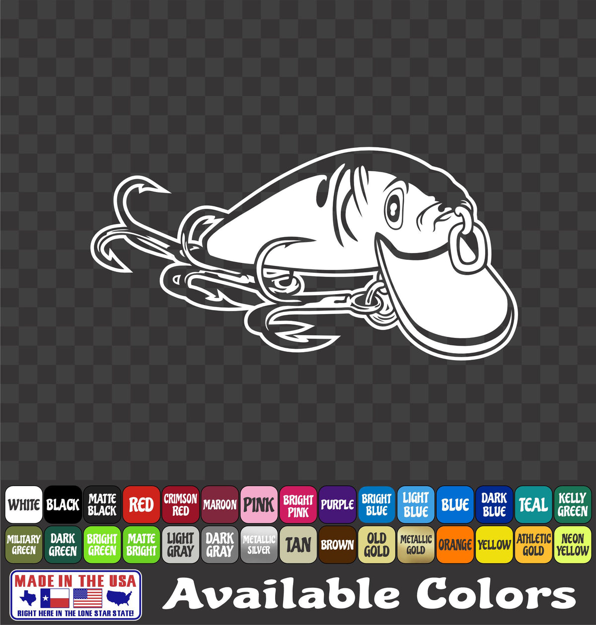 Deep Diving Crankbait Bass Fishing Lure Vinyl Decal
