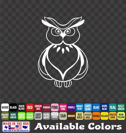 Owl Head Sticker Vinyl Decal Car Truck Van Window