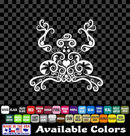 Cute Curly Heart Frog Vinyl Decal – Fun Amphibian Sticker