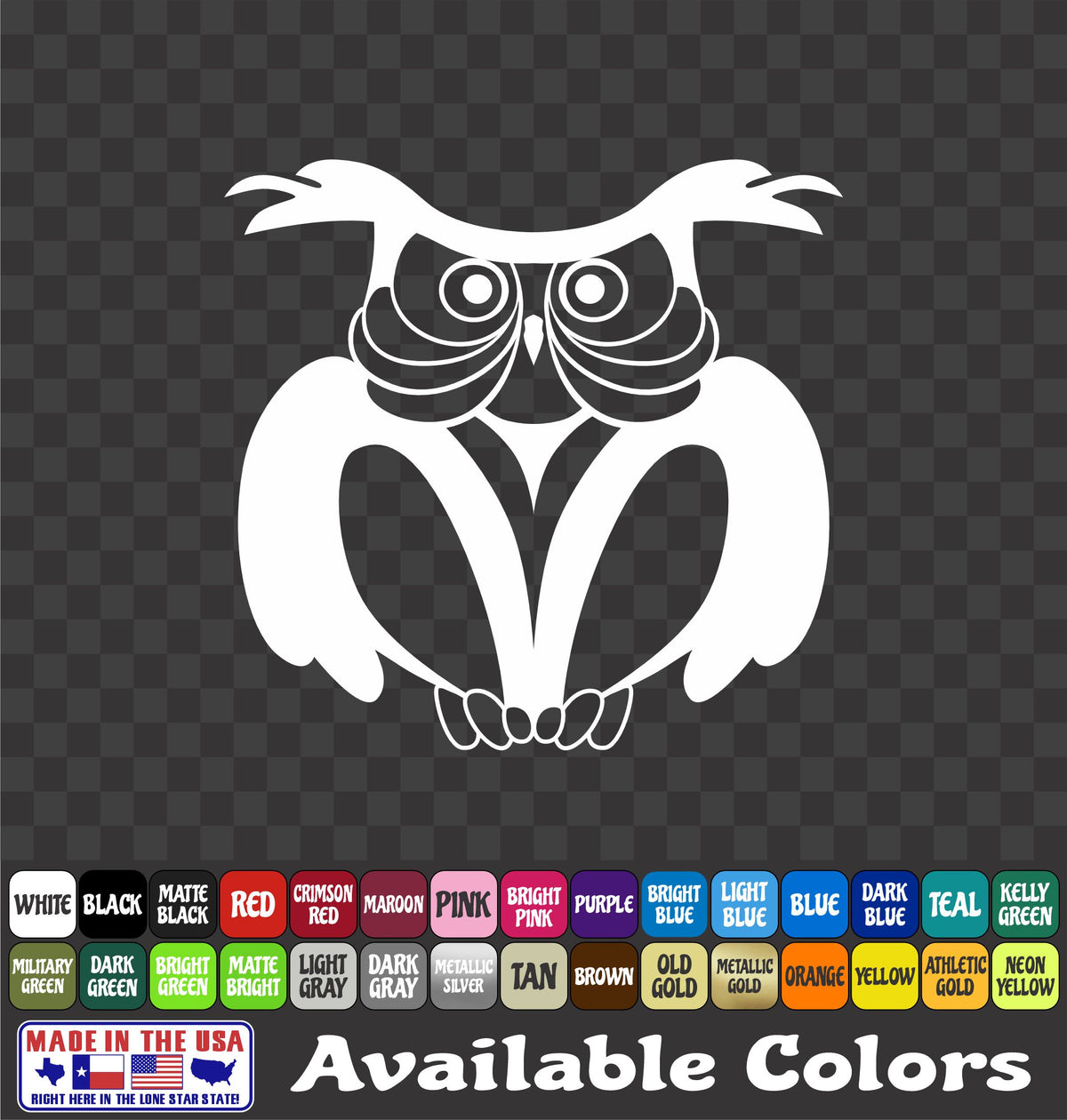 Owl Head Sticker Vinyl Decal Car Truck Van Window