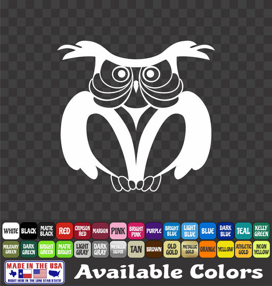 Owl Head Sticker Vinyl Decal Car Truck Van Window