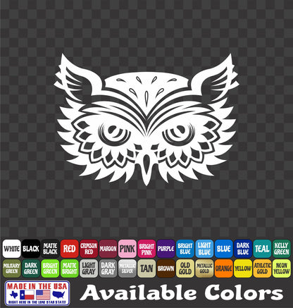 Owl Head Sticker Vinyl Decal Car Truck Van Window