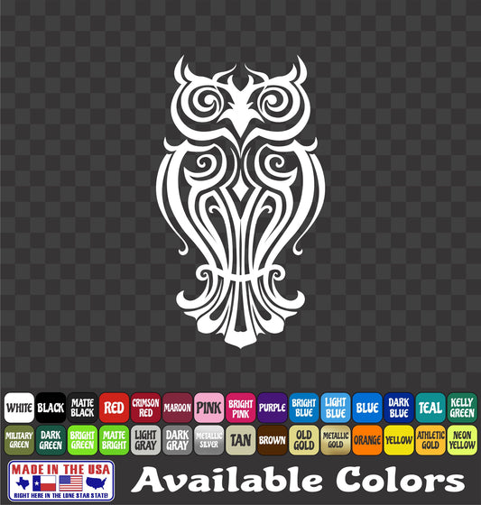 Fancy Owl Sticker Vinyl Decal Car Truck Van Window