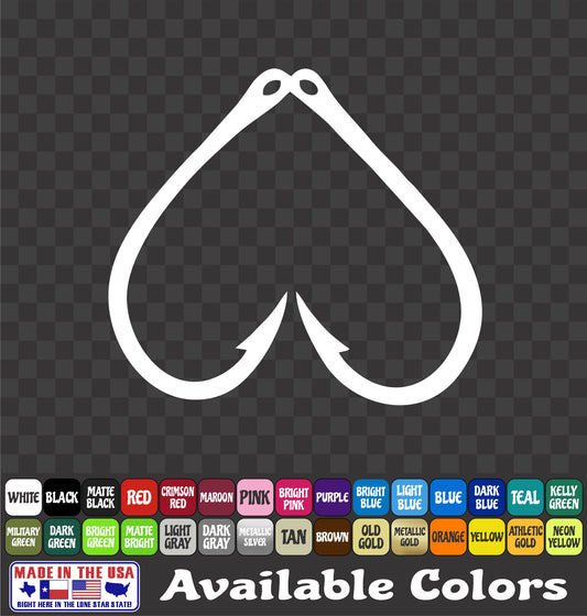 Heart Hooks Vinyl Decal – Funny Fishing Sticker