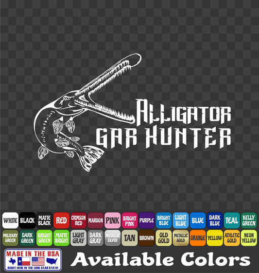 Alligator Gar Skull Bowfishing Vinyl Decal