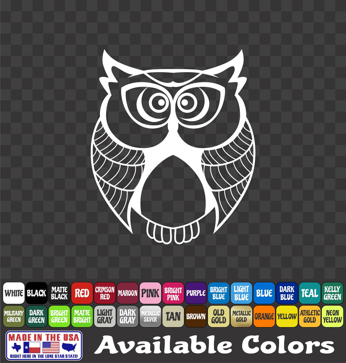 Owl Sticker Vinyl Decal Car Truck Van Window