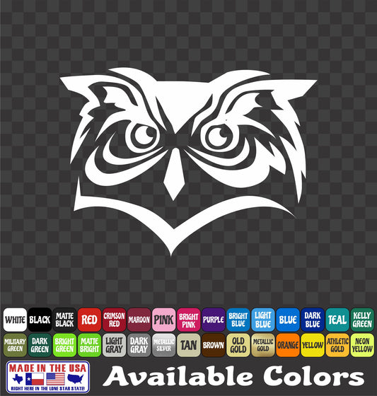 Owl Head Sticker Vinyl Decal Car Truck Van Window