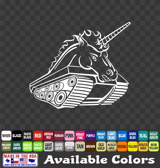 Tank Unicorn Sticker – Funny Military Tactical Vinyl Decal