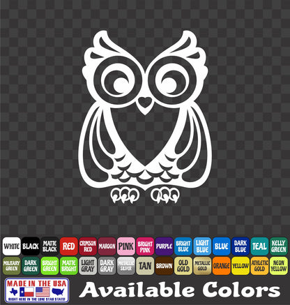 Owl Head Sticker Vinyl Decal Car Truck Van Window