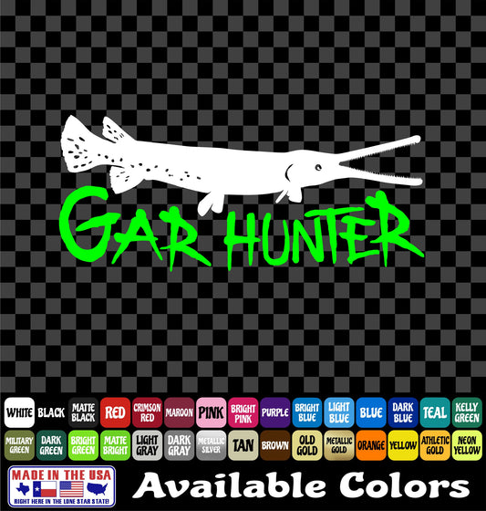 Gar Hunter Bowfishing Vinyl Decal – Alligator Gar & Carp (2 Color)