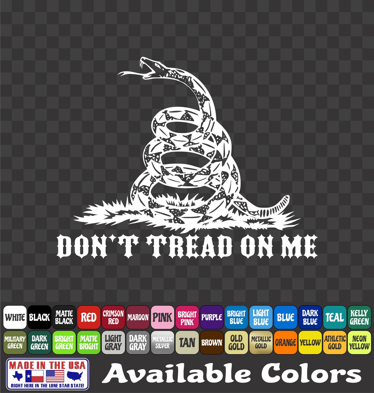 Gadsden Flag Vinyl Decal – Don’t Tread on Me Rattlesnake Sticker