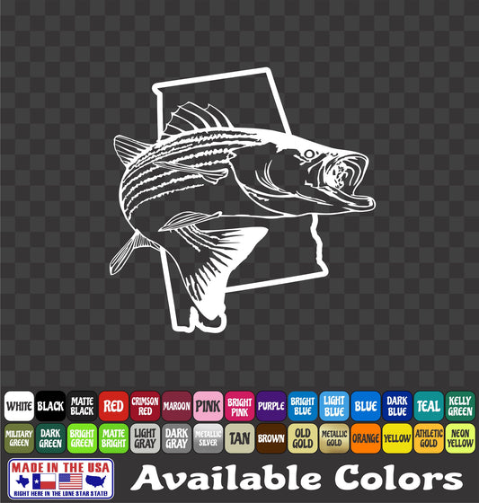 Alabama Striped Bass Vinyl Decal – Striper / Rockfish Fishing Sticker