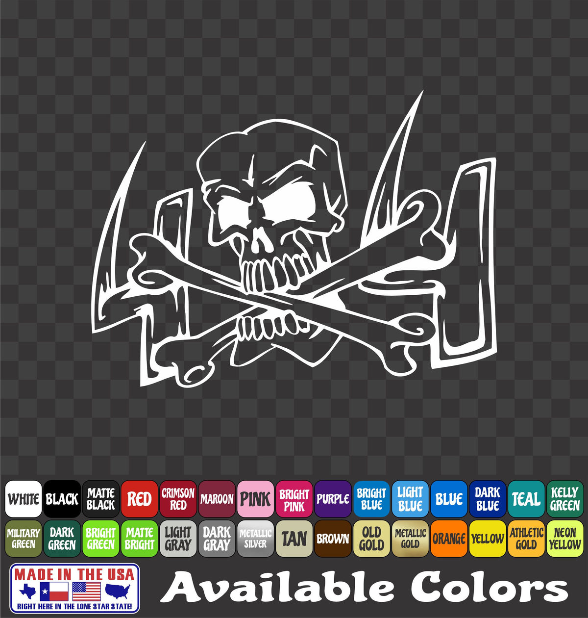 4x4 Skull Crossbones Sticker Offroad Mud ATV Vinyl Truck Window Outline Decal