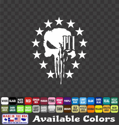 Punisher Skull Vinyl Decal – American Patriot Sticker