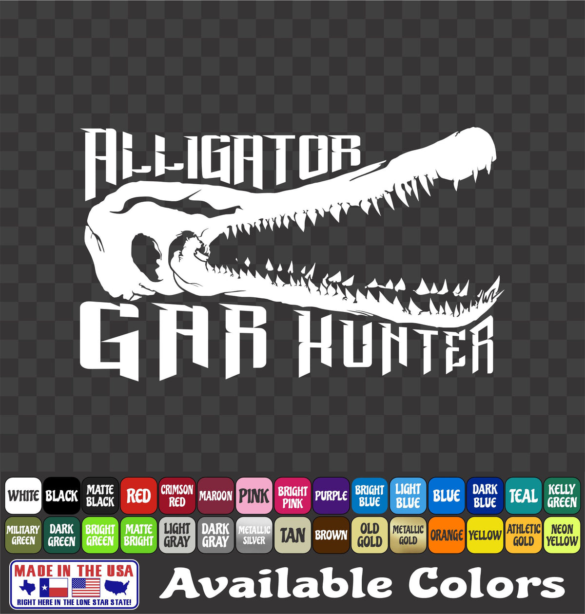Alligator Gar Trophy Hunter Bowfishing Vinyl Decal