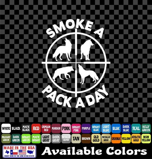 Smoke A Pack A Day Yotes Coyote Sticker – Predator Hunting Vinyl Decal