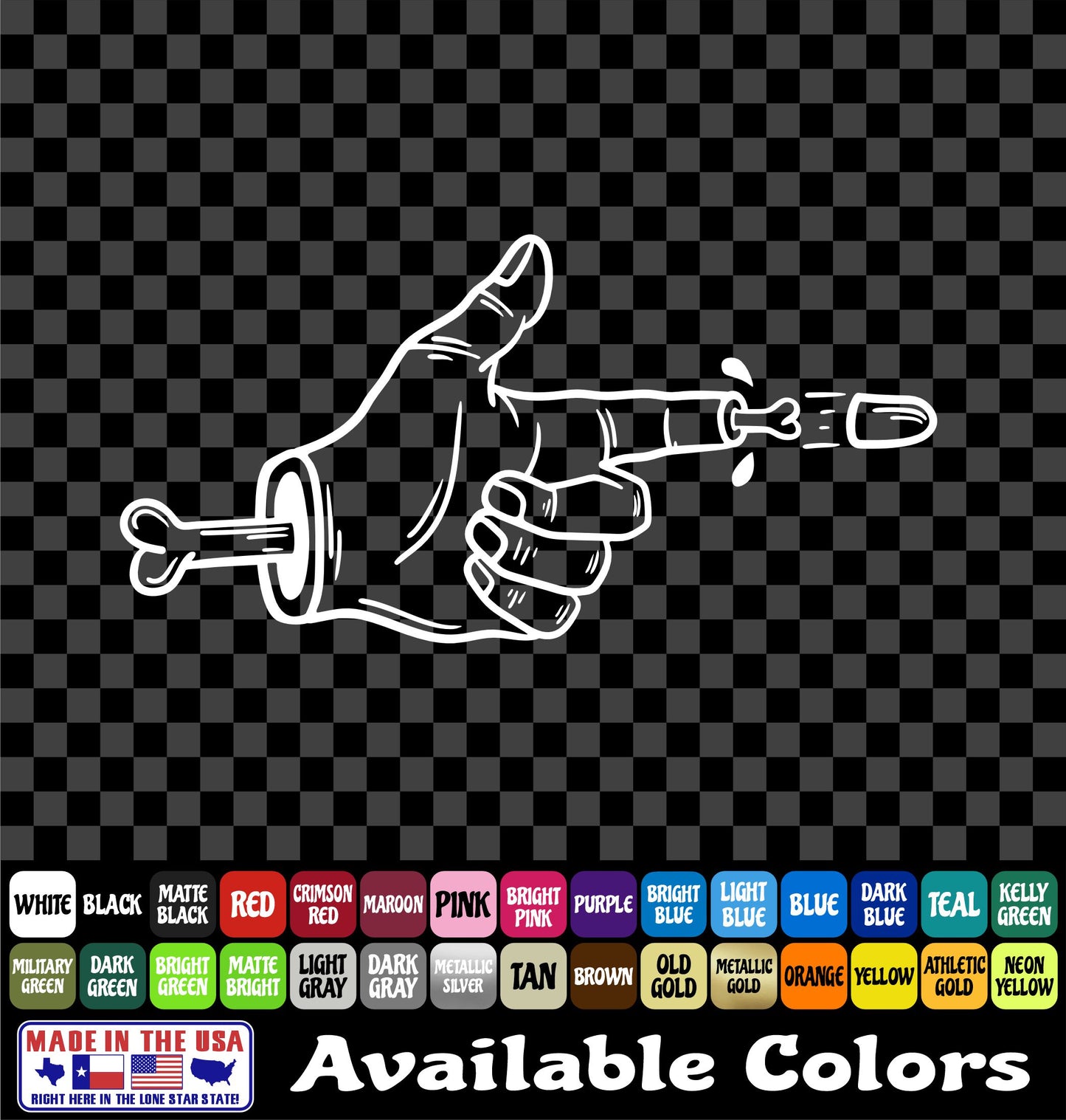 2A Sticker Zombie Handgun Fingers Vinyl Decal Shooting Hand Sticker