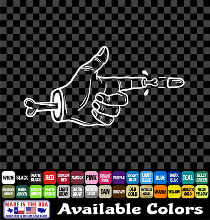 2A Sticker Zombie Handgun Fingers Vinyl Decal Shooting Hand Sticker