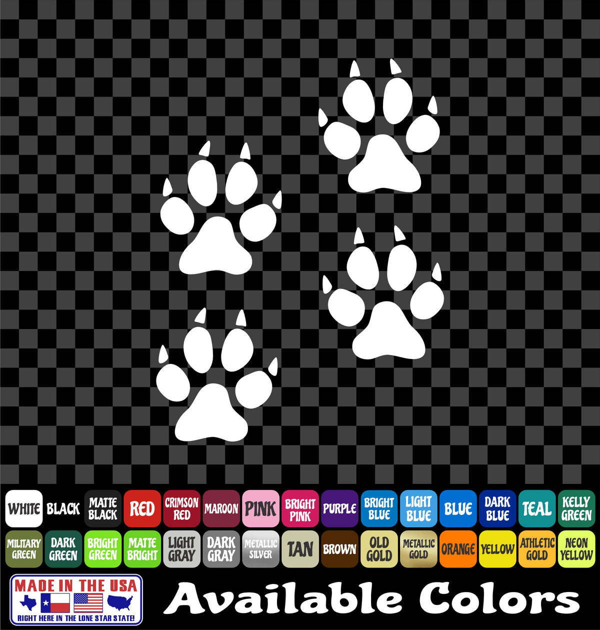 Coyote Tracks Sticker – Paw Print Predator Hunting Vinyl Decal