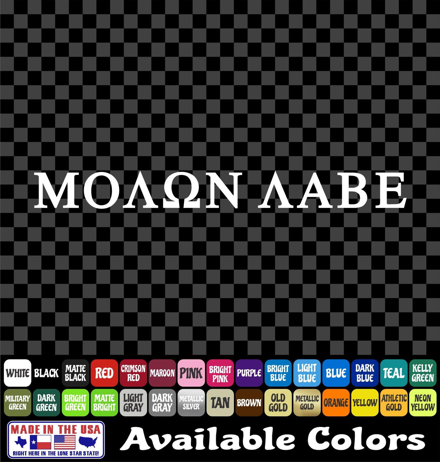 Molon Labe Decal – Come and Take Them Vinyl Sticker