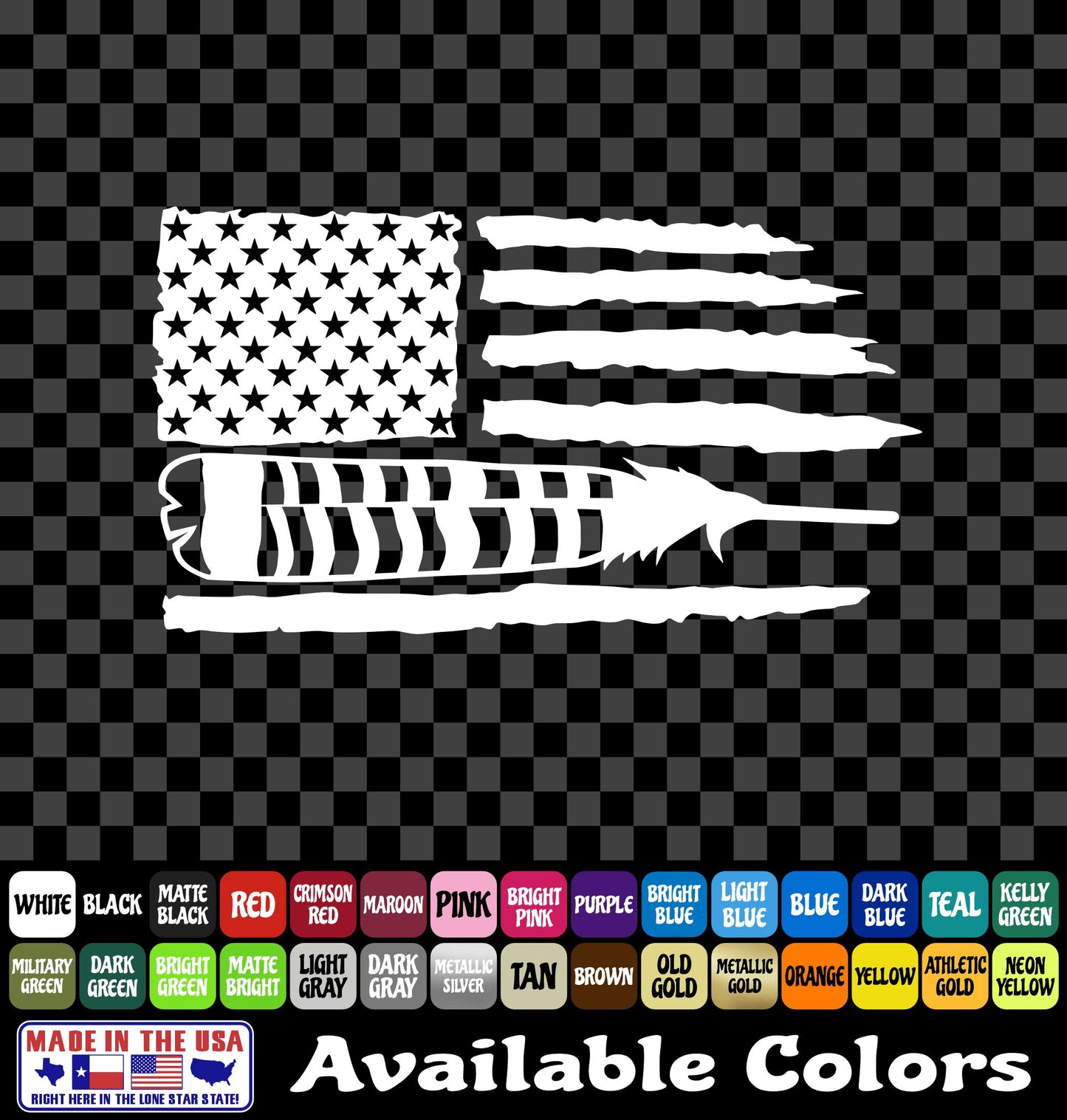 Turkey Feather Flag Sticker – Hunting Vinyl Decal