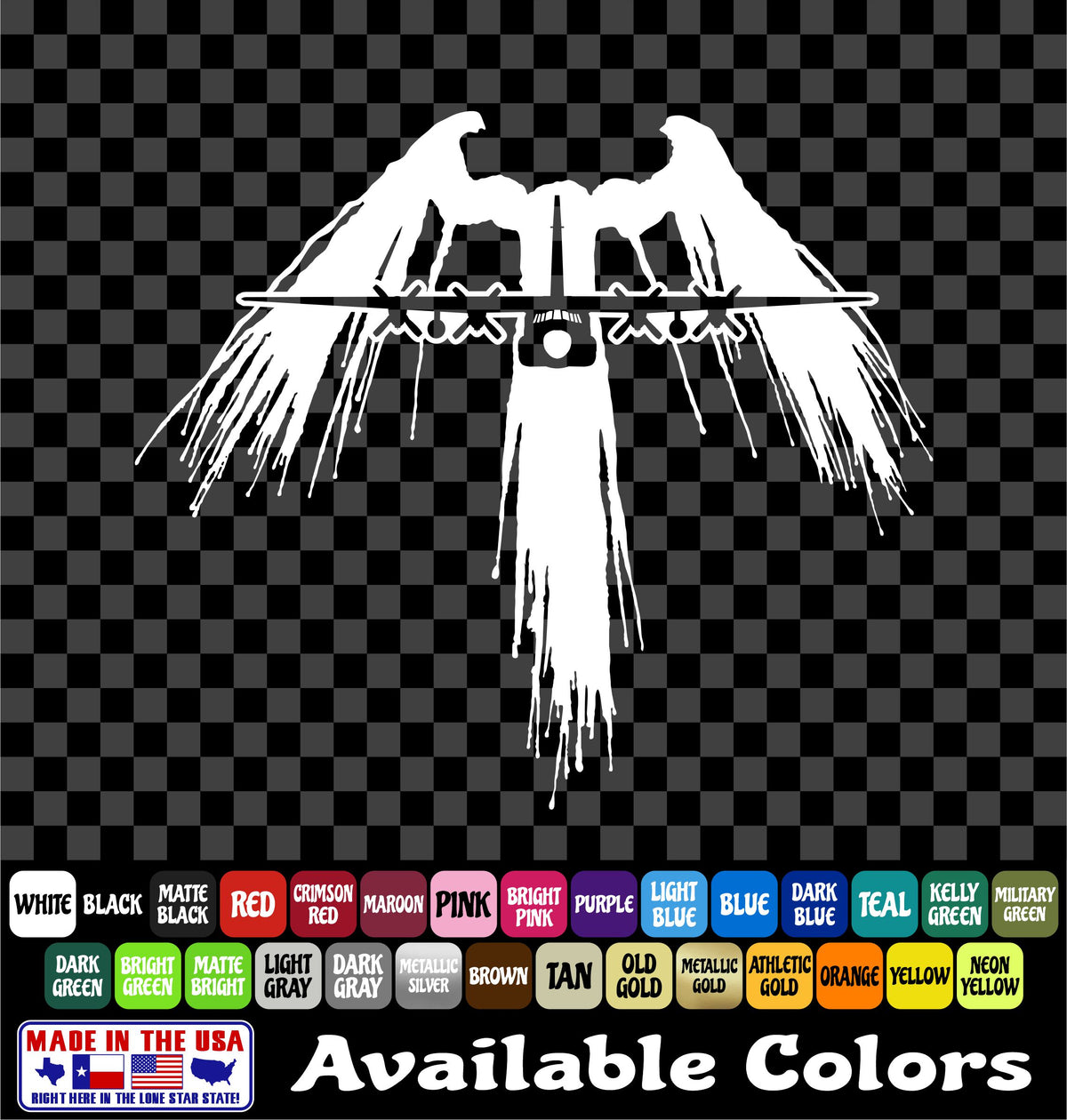C-130 Angel Wings Sticker – Flare Drop Military Aircraft Vinyl Decal