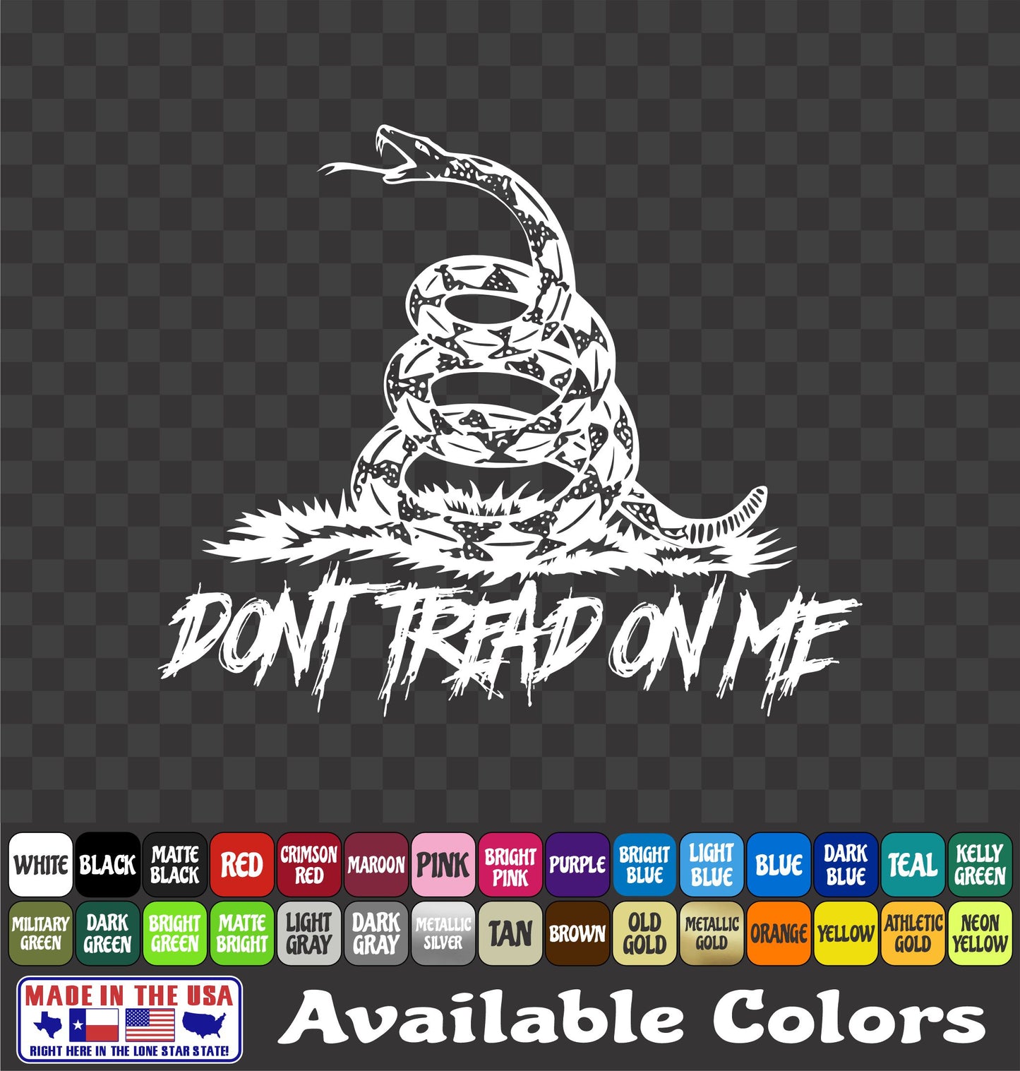 Gadsden Flag Vinyl Decal – Don’t Tread on Me Rattlesnake Sticker