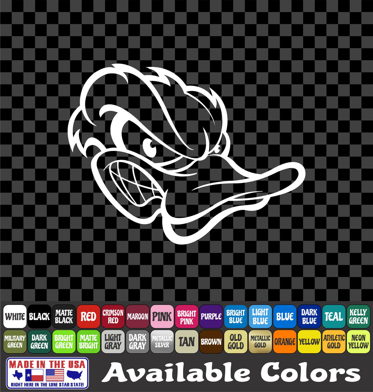 Angry Duck Head Sticker Mascot Hunting Birds Waterfowl Oregon Fun Vinyl Decal