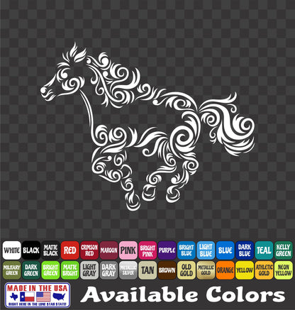 Tribal Horse Sticker Running Galloping Equestrian Rodeo Vinyl Decal