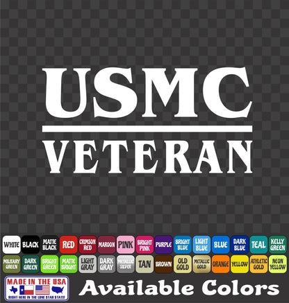 USMC Veteran Vinyl Decal – Marine Corps Military Sticker