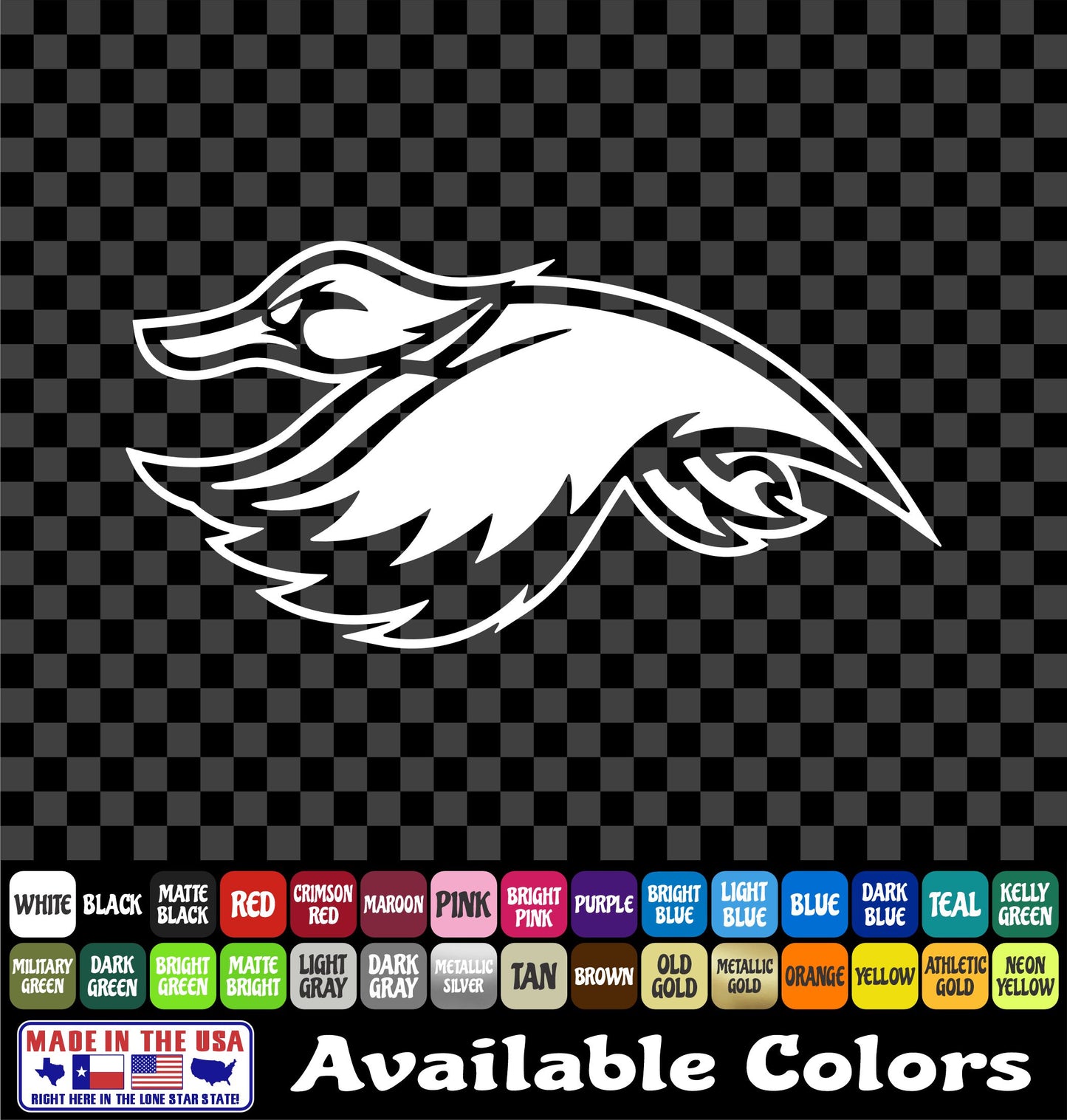 Flying Duck Sticker Mascot Hunting Birds Waterfowl Fun Vinyl Decal