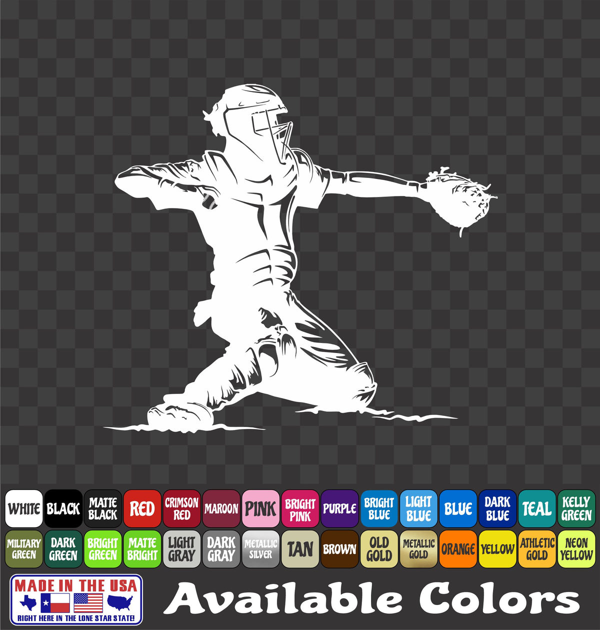Baseball Softball Catcher Sticker Slugger Glove Vinyl Decal