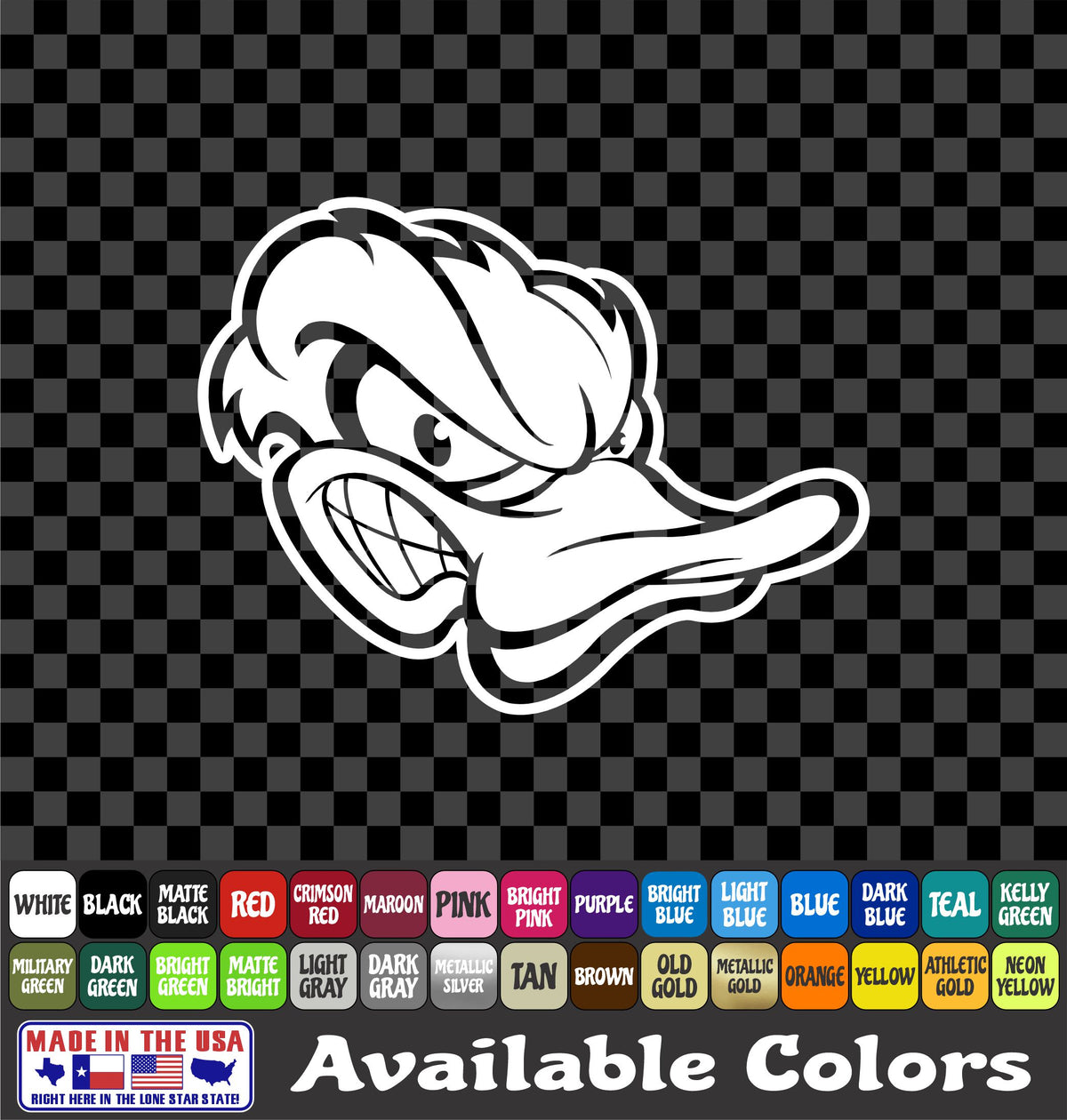 Angry Duck Head Sticker Mascot Waterfowl Hunting Oregon Vinyl Decal